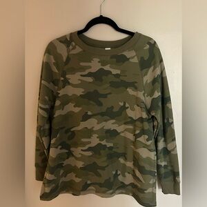 Camo Maternity Crewneck- Breast Feeding Friendly!
